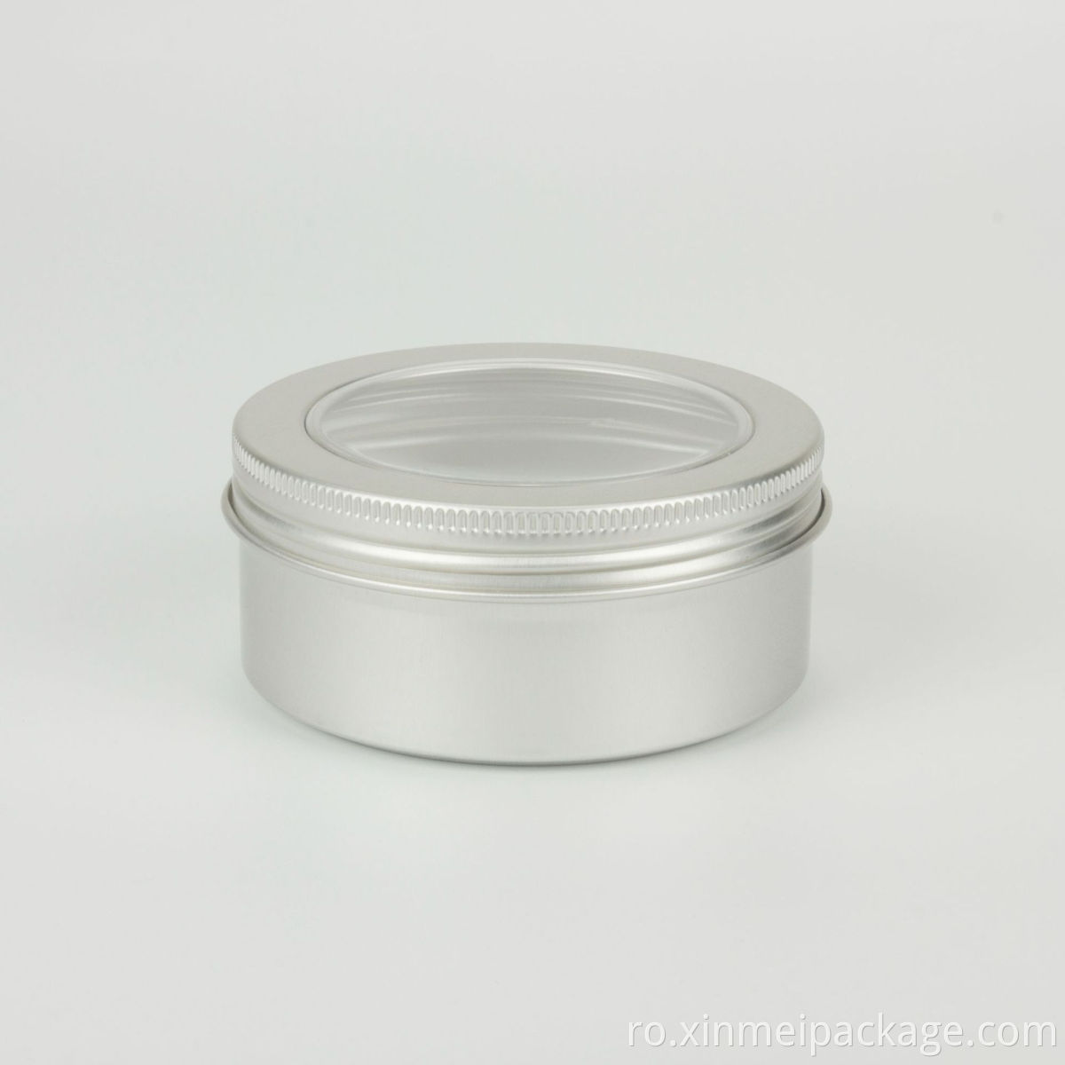 Tin metalic de 5oz cu blat clar 5Oz metal tin with clear top